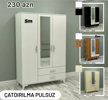 Dolablar: Açılan, 3 qapılı Düz dolab, Qarderob, paltar dolabı — 43