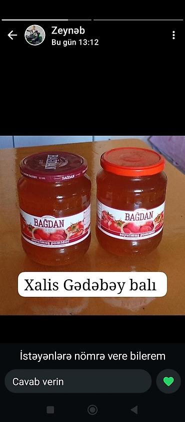 ev gülleri ve adlari: Məhsul: Xalis Gədəbəy balı Təsvir: - Təbii arı balı, Gədəbəy — 1