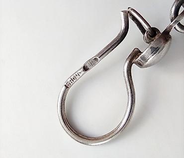 Антиквариат: НОВЫЕ Серьги подвески "Северная чернь" знаменитого российского — 3