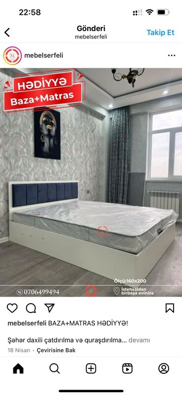 Digər mebel: Çarpayılar endirimde çatdırılma quraşdırılma ödənişsizdir