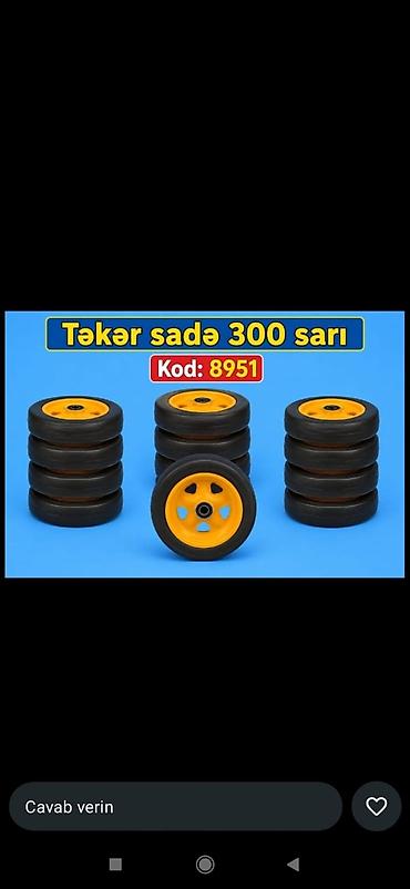 Təkər sadə 300 – sarı Kod: 8951 - Universal kiçik ölçülü təkər - Sarı