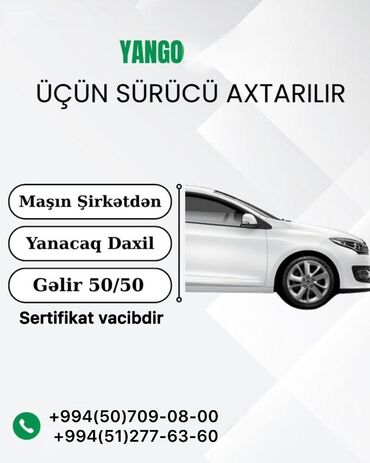 taksi sirketi: Taksi sürücüsü tələb olunur, Nəqliyyat vasitəsi verilir, Gündəlik ödəniş, 1-2 illik təcrübə