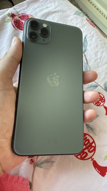 телефон ми 11: IPhone 11 Pro Max, Колдонулган, 256 ГБ, Жашыл, Коргоочу айнек, Каптама, 73 %