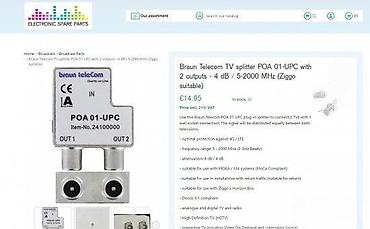 Aksesoari za TV i video: Braun teleCom POA 01-UPC – push-on IEC razdelnik (splitter) - Model — 5