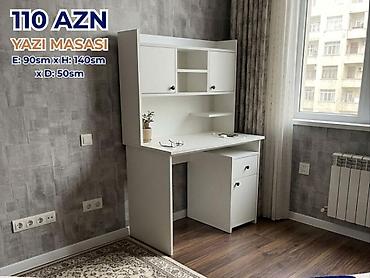 dolap ofis: Düz masa, Stulsuz, Polkalı, Siyirməli, Azərbaycan, Sadə laminat — 2