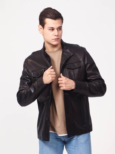 Кожаные куртки: Мужские кожаные куртки, классические и бомберы - Материал — 11