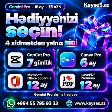 Gemini Pro — 18 ay 🎁 Hədiyyə ilə İşinizi asanlaşdırın, vaxta qənaət lalafo.az -da — 1 Gemini Pro — 18 ay 🎁 Hədiyyə ilə İşinizi asanlaşdırın, vaxta qənaət — 1