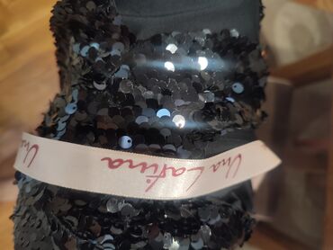 crna šljokičasta haljina: S (EU 36), M (EU 38), color - Black, Evening, With the straps