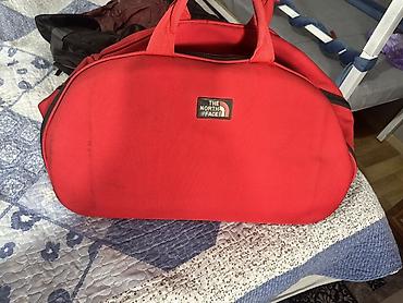 kipling monkey: Дорожная/спортивная сумка The North Face, красная. - Размер: ширина — 3