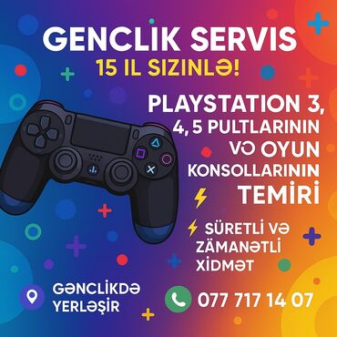bamper temiri: Təmir Sony Playstation, Coystiklərin təmiri, Zəmanətlə
