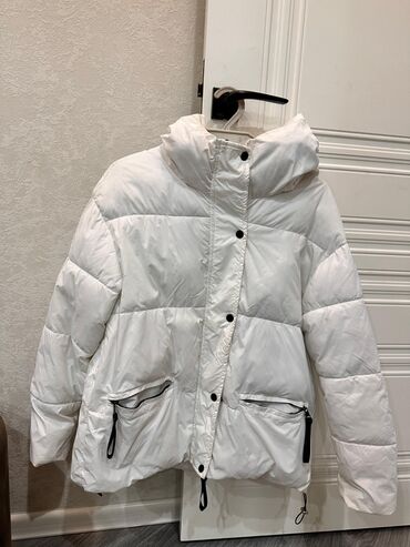 gün eynekleri: Ağ rəngli qadın/unikseks qış gödəkçəsi - İsti və yüngül şişmə