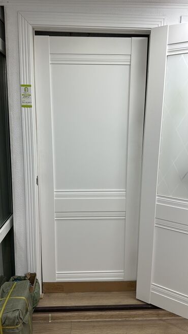 дверь внутренняя: Ички эшик айнек менен, Лофт стили менен, түсү - Ак