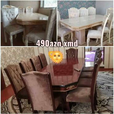 Комплекты столов и стульев: Для гостиной, Новый, 6 стульев