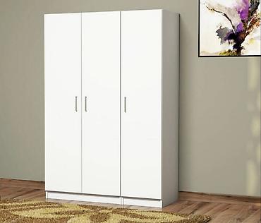 asilqan qiymetleri: Ağ rəngli 3 qapılı geyim dolabı - Minimalist dizayn, düz xətlər və — 1