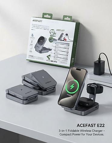ACEFAST E22 — складная беспроводная зарядная станция 3‑в‑1 (до 22.5W) at lalafo.kg ACEFAST E22 — складная беспроводная зарядная станция 3‑в‑1 (до 22.5W)