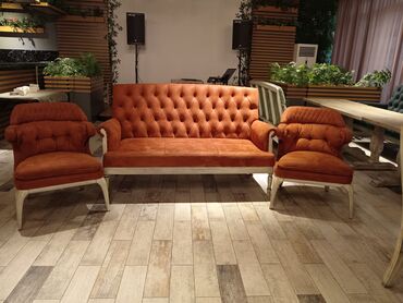 Sifarişlə restoran üçün masa və oturacaq dəstləri: Stullar ilə, Kvadrat masa, 2 nəfər — 14