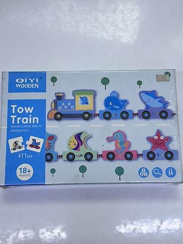деревянные кубики: Деревянный набор “Tow Train” QIYI WOODEN - Тематика: морские — 1