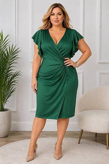 Haljine: Elegantna midi haljina s preklopom – plus size - Kroj: midi dužina — 6