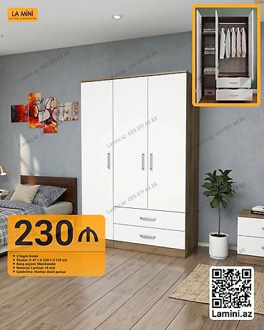 Ev və bağ: 3 qapılı paltar dolabı - Ölçülər: dərinlik 47 sm × hündürlük 200 sm × — 1