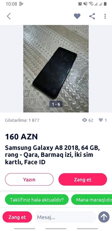 samsung a8 kontakt home: Samsung Galaxy A8 2018, 4 GB, rəng - Qara, Sensor, Barmaq izi
