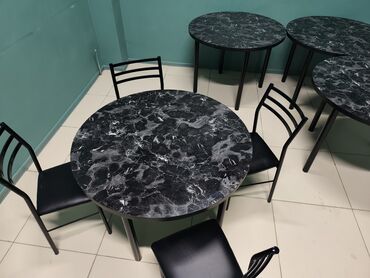 кухонные столы и стулья фото цены: Ашкана үстөлү жана отургуч, Жаңы, түсү - Кара