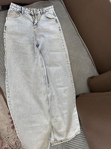 джинсы baggy: Джинсы, Прямые, Высокая талия, Вареные — 2