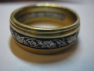 кольцо зикр: СПАСИ И СОХРАНИ . Серебряное кольцо, 925 пробы, золочение, чернь