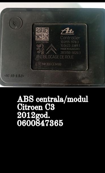 methyl 3: ABS centrala / modul za Citroen C3 (2012) - Proizvođač: ATE - Oznaka — 1
