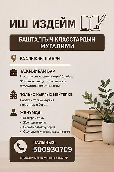 оператор 1 с: Требуется Учитель начальных классов, Государственная школа, Более 5 лет опыта — 1