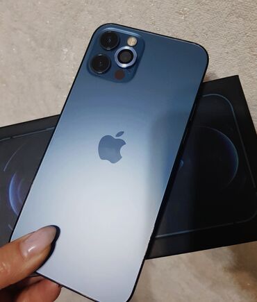 срочно продам айфон: IPhone 12 Pro, Колдонулган, 256 ГБ, Көк, Каптама, Кабель, Куту, 91 %