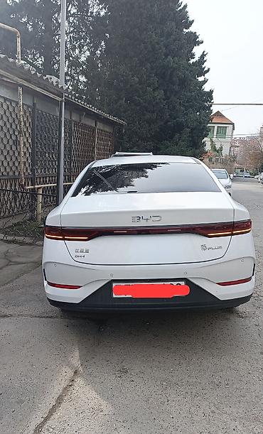 mersedes qapi: BYD Qin Plus DM-i sedan - Geniş və aerodinamik kuzov, ağ rəng - Ön — 2
