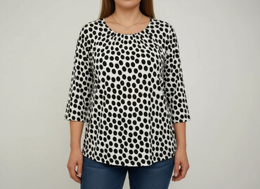 bluzki w geometryczne wzory: Women's blouse, size 2XL (EU 44)