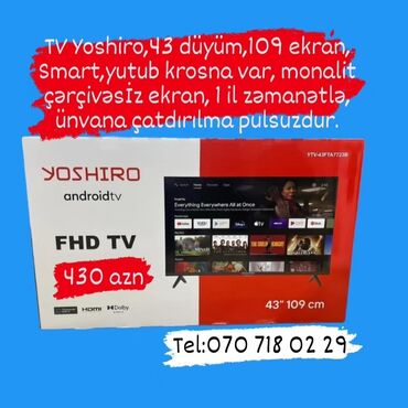 Televizorlar: Televizor Anbardan satışı bizde. Butun modeller satişda var.Qiymətlər — 14