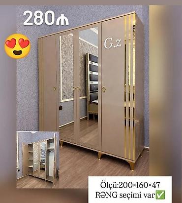 dolap dolabı: Yeni, 4 qapılı, Güzgülü, Açılan, Düz dolab — 1
