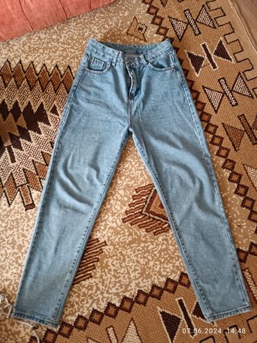 джинсовые брюки: Повседневные брюки, Китай, Хлопок, Средняя талия, Лето