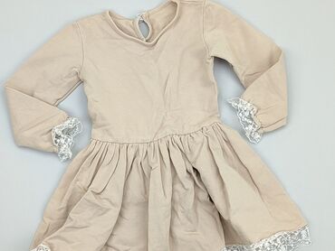 sukienka beżowa midi: Sukienka, 5-6 lat, 110-116 cm, stan - Dobry