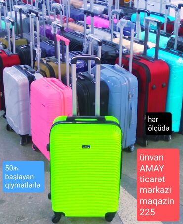 Çamadanlar: Çamadanlar 50 manatdan başlayan qiymətlərlə ünvan Amay ticarət mərkəzi