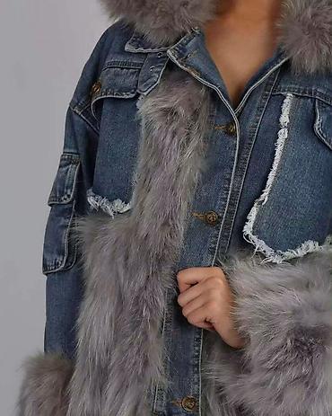 shein haljina: Teksas u kombinaciji sa krznom 🔥 Novi model teksas jaknica Cena: 7500 — 1