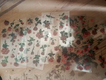 Maşın üçün stiker: Məhsul: Dekorativ çiçək temalı stiker dəstləri + şəffaf yapışqan/rezin — 4