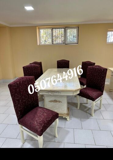 Sifarişlə masa və oturacaq dəstləri: Dördbucaq masa, Qonaq otağı üçün, 6 nəfər, Açılmayan, Azərbaycan, Zəmanətli — 16