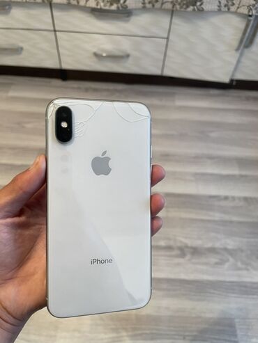 iphone x экран: IPhone Xs, Колдонулган, 64 ГБ, Күмүш, Кабель, 100 %