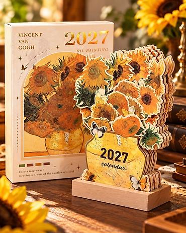 caska dəsti: Məhsul: 2027 masa təqvimi – Van Qoq “Günəbaxanlar” temalı — 1
