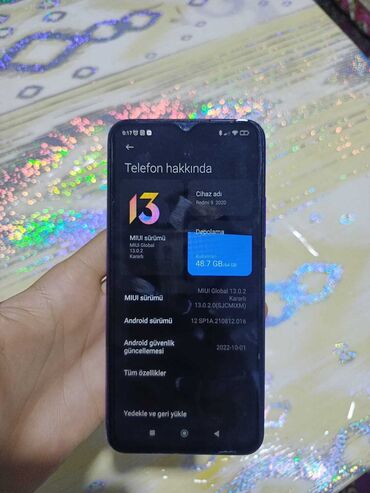 ikinci el telefonlar redmi: Xiaomi Redmi 9, 64 GB, rəng - Göy, 
 Barmaq izi