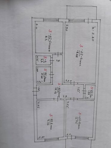 кудайберген квартира керек: 3 бөлмө, 76 кв. м, 3 кабат, Эски ремонт