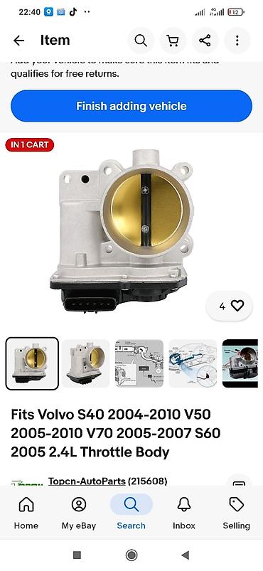 Kollektorlar: Volvo S40 üçün ehtiyat hissələri paketi 1) Yuxarı hava qəbul — 27