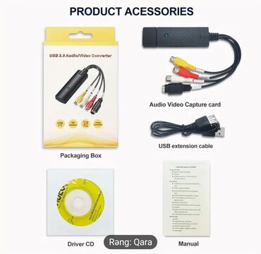 Audio və video kabellər: Video kasetlərin kompüterin yaddaşına köçürmək üçün USB çihaz. Köhnə — 6