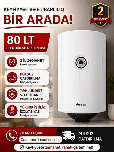Ariston 80 l, Yeni, Kredit yoxdur, Pulsuz çatdırılma, Rayonlara çatdırılma
