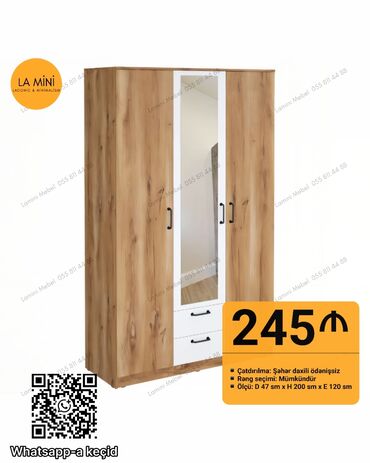 кухонный гарнитур бишкек бу: Açılan, 3 qapılı Düz dolab, Qarderob, paltar dolabı