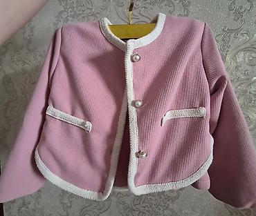 paltar don: Uşaq üçün zərif qız jaketi - Rəng: Pudra/çəhrayı - Model: Qısa, açıq — 2