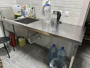 Профессиональная столешница с двойной мойкой из нержавеющей стали для